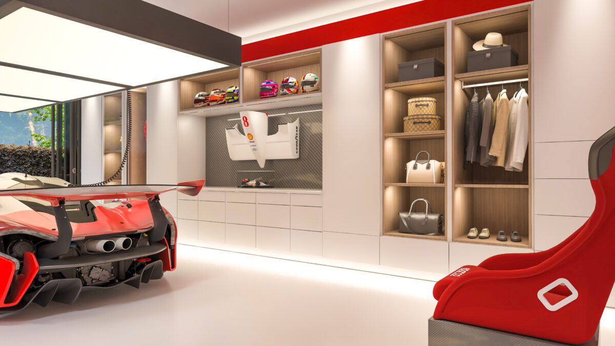 Mclaren p1 in a garage designed by The Luxury Garage co.Luxury garage interior design