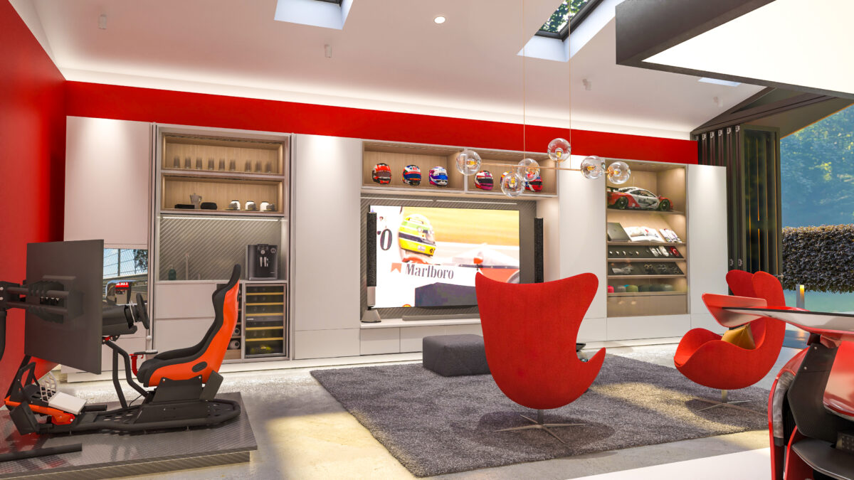 Mclaren p1 in a garage designed by The Luxury Garage co.Luxury garage interior design