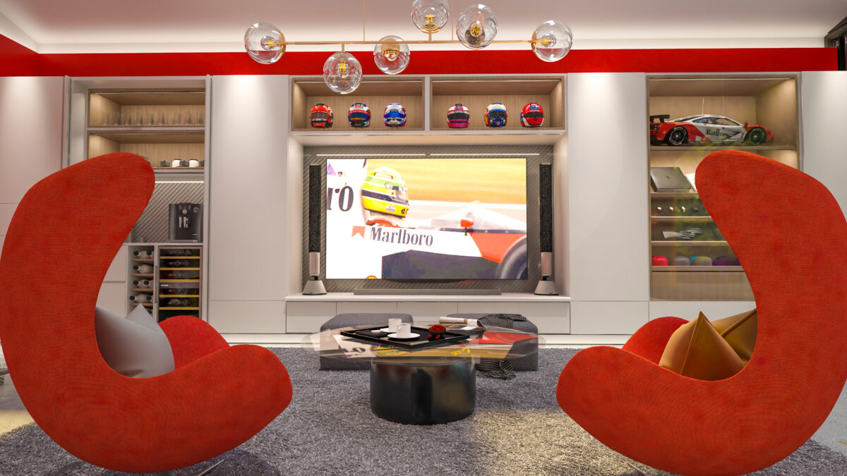 Mclaren p1 in a garage designed by The Luxury Garage co.Premium garage makeover