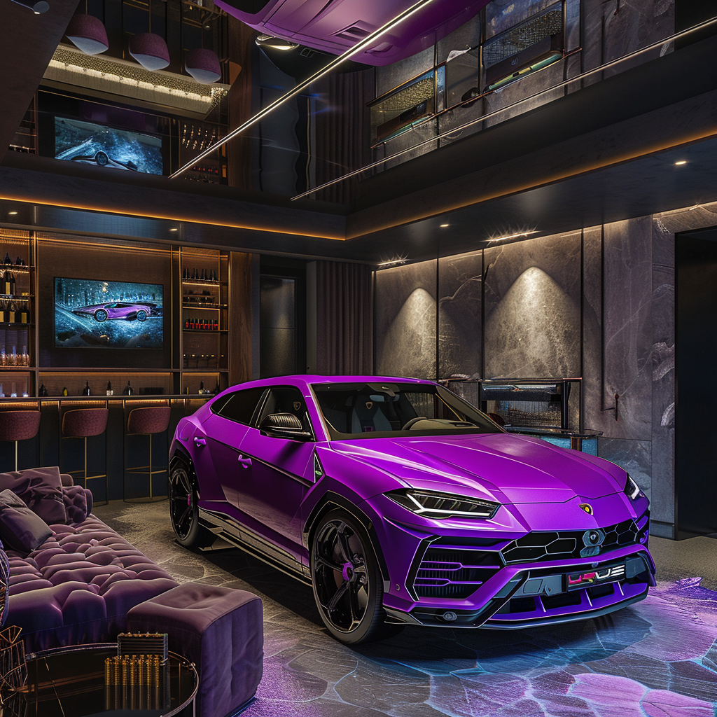 purple_lamborghini_urus. Bespoke garage interiors