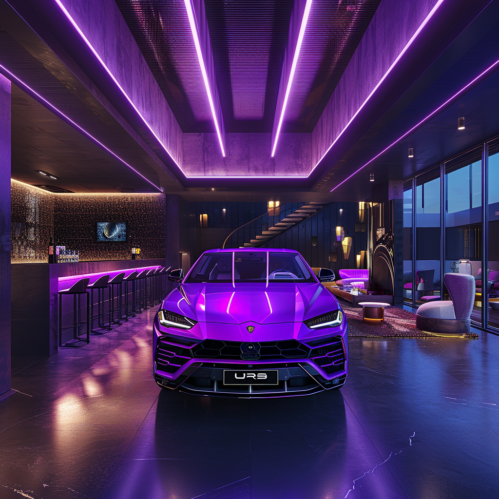 purple_lamborghini_urus. Bespoke garage interiors