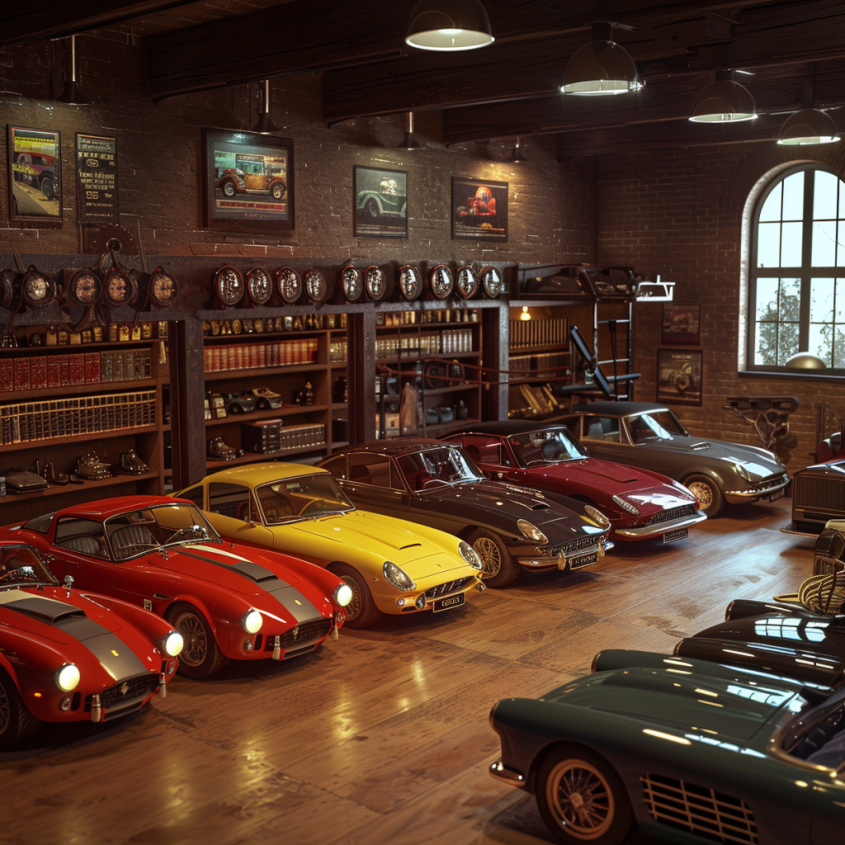 Luxury garage interior design classic_car_collection_of_10_cars