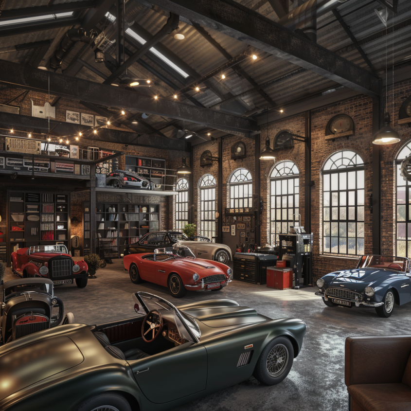 Luxury garage interior design classic_car_collection_of_10_cars