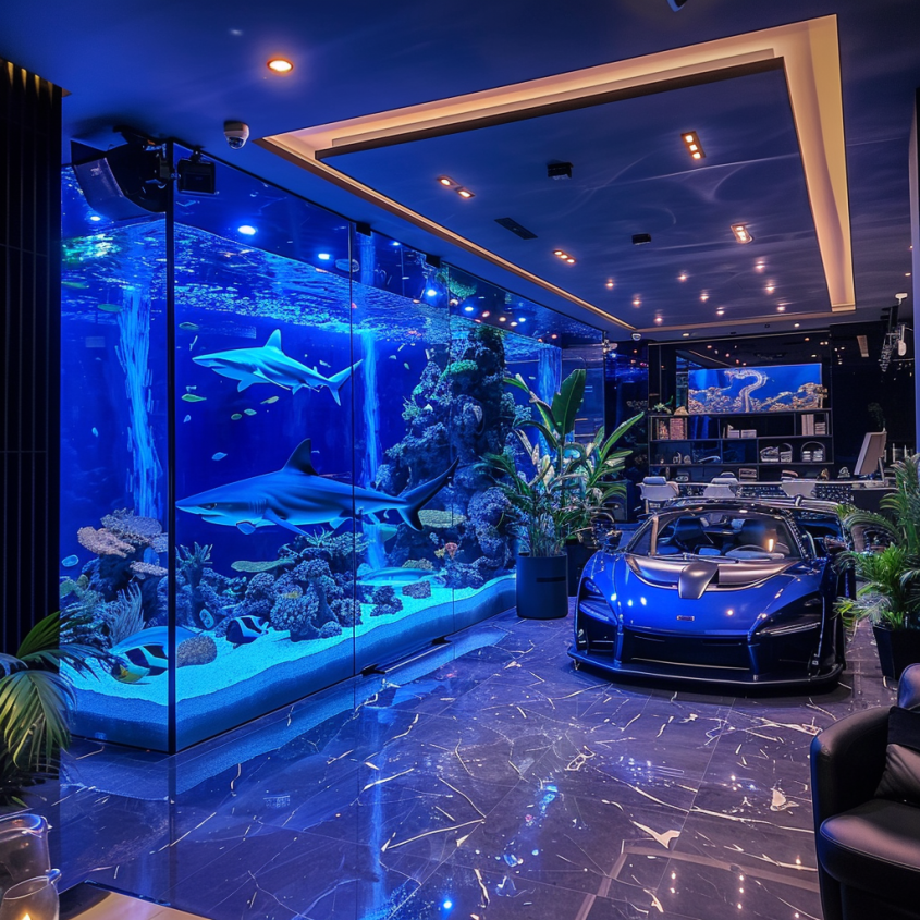 McLaren Senna with shark tank home office Luxury car storage solutions