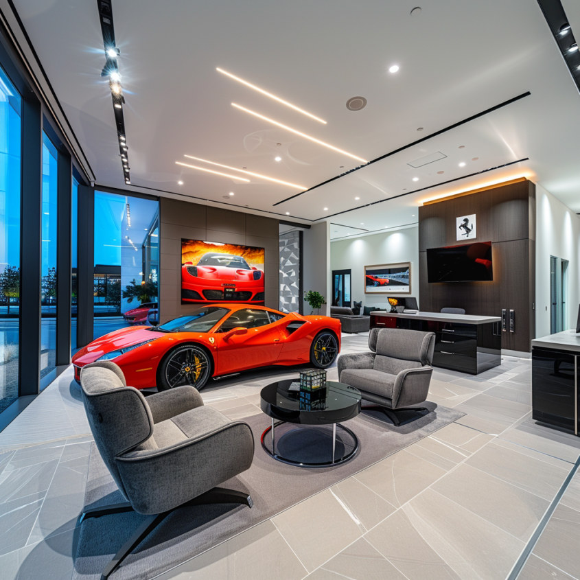 comfortable car sales showroom Luxury car showroom design