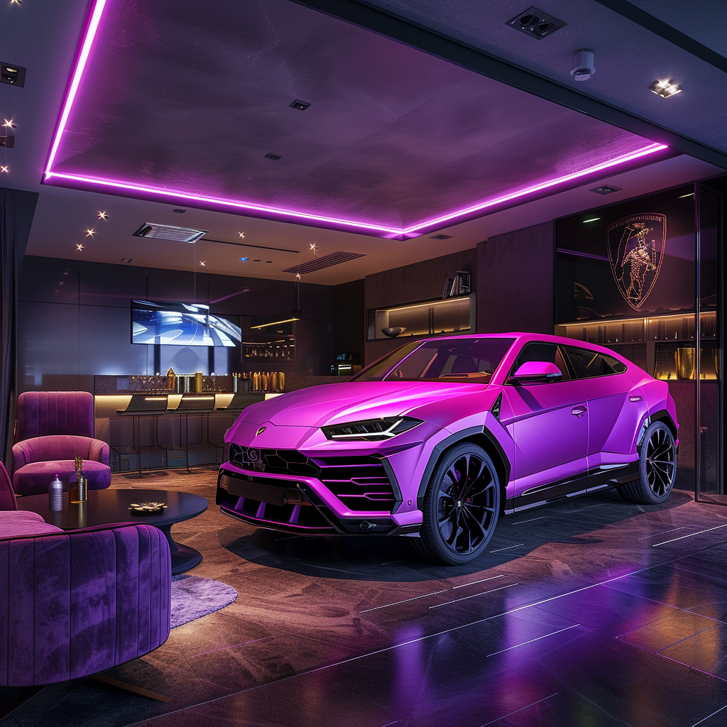 purple_lamborghini_urus.Bespoke garage interiors